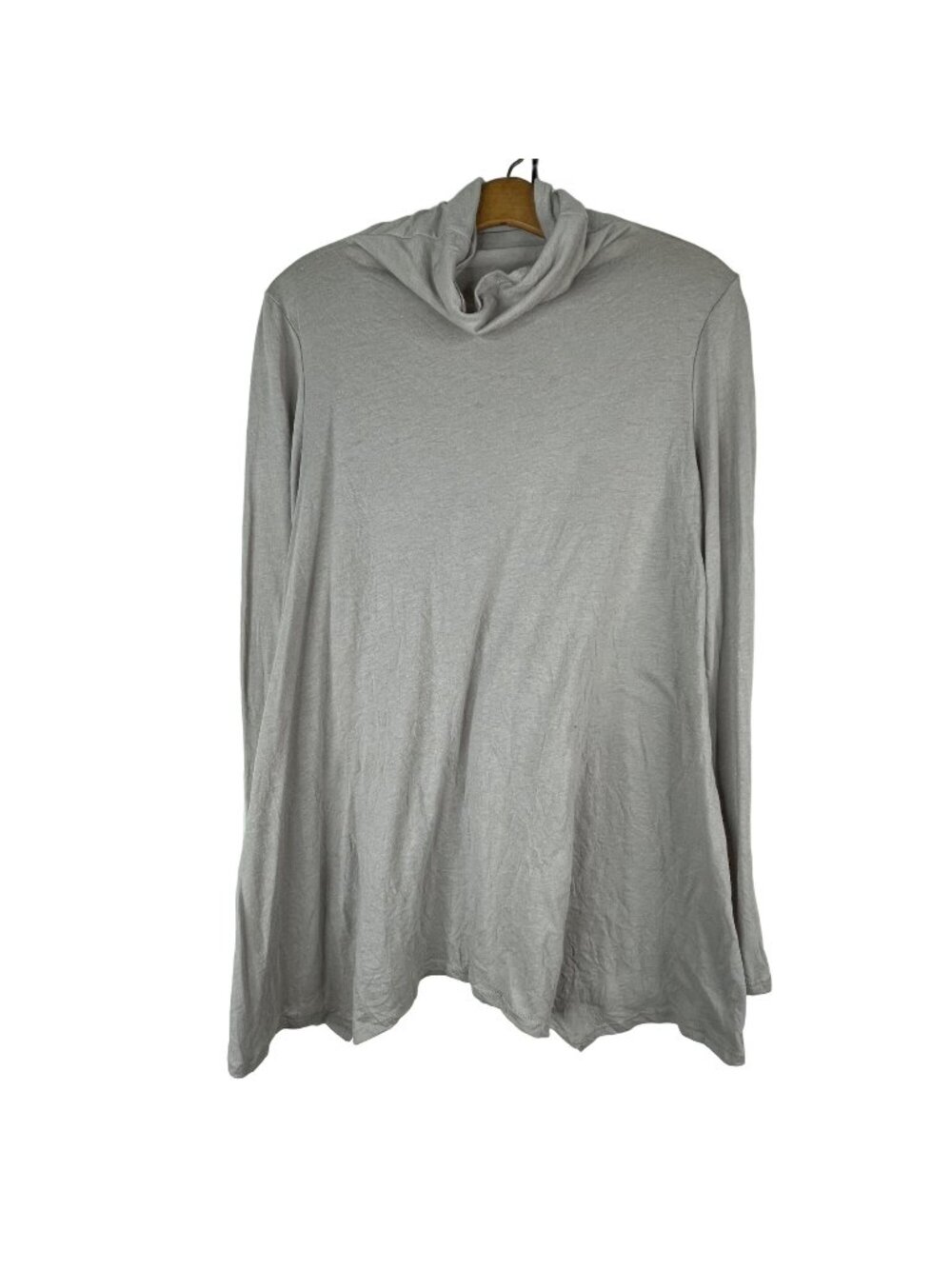 Chalet et Cici Top Size XS Cowl Neck Long Sleeve Cotton Blend Lagenlook Minimal